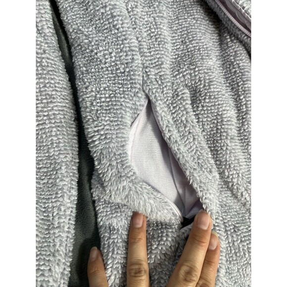 The North Face Women's Oatmeal Full Zip Fuzzy Fleece Osito Jacket Grey Sz L - Picture 13 of 15
